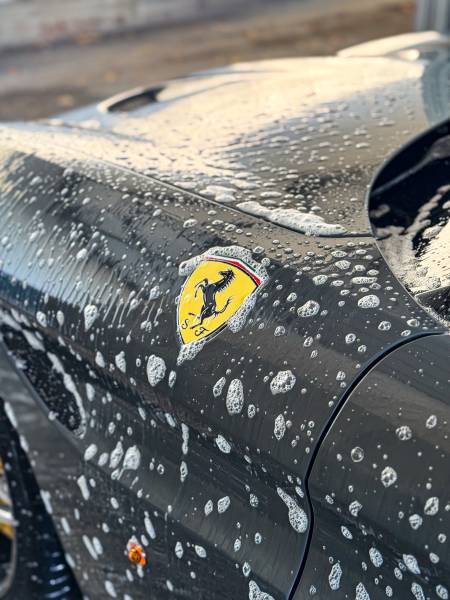 Lavage d'une Ferrari sur Lyon